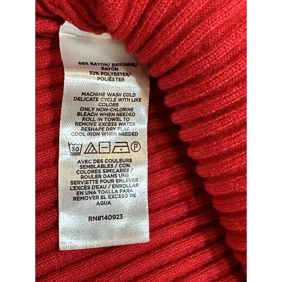 LOFT Women's Ribbed Turtleneck Pullover Sweater Size Large Red - Picture 4 of 6